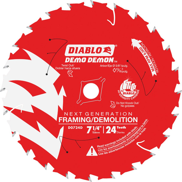 Diablo 7-1/4" 24t Dmn Saw Blade D0724DA Pack of 10