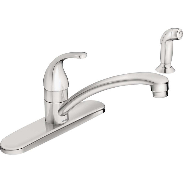 Moen Adler 1-Handle Lever Kitchen Faucet with Side Spray, Chrome 87604