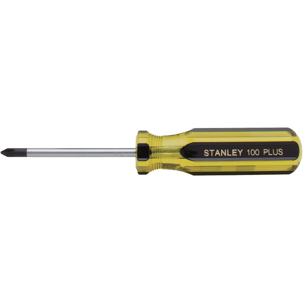 Stanley 100 PLUS #1 x 4 In. Phillips Screwdriver with Blk Oxide Tip 64-101-A