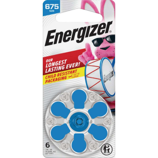 Energizer Size 675 Blue Tab Hearing Aid Batteries (6-Pack) 675CR-6ENRUS