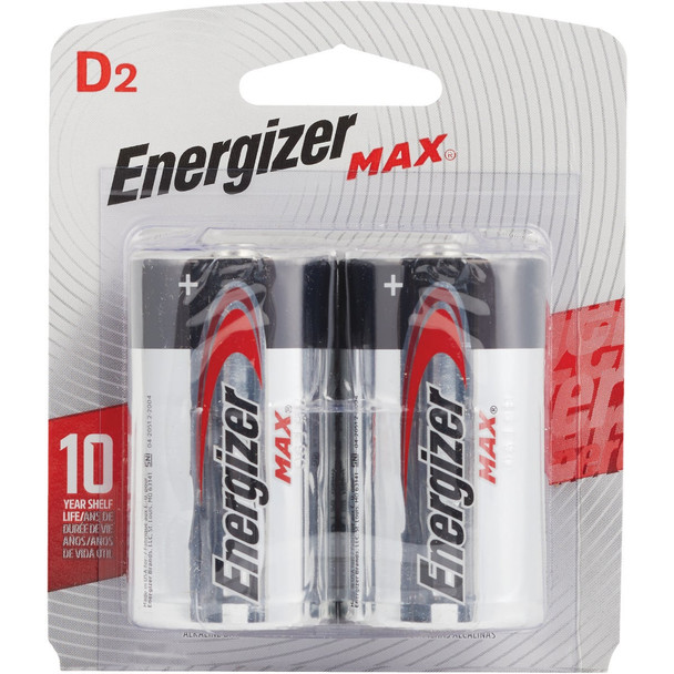 Energizer Max D Alkaline Battery (2-Pack) E95BP-2