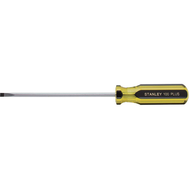 Stanley 100 PLUS 3/16 In. x 6 In. Cabinet Tip Slotted Screwdriver 66-186-A