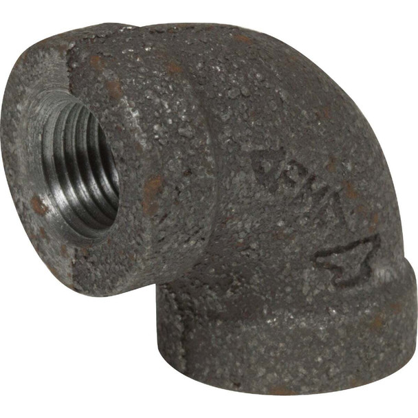 Anvil 1 In. 90 Deg. Malleable Black Iron Elbow (1/4 Bend) 8700123808