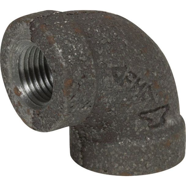 Anvil 2 In. 90 Deg. Malleable Black Iron Elbow (1/4 Bend) 8700123956