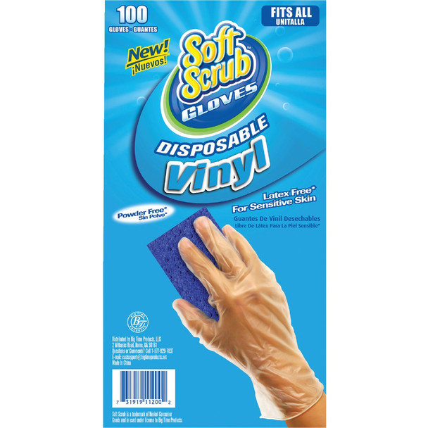 Soft Scrub 1 Size Fits All Vinyl Disposable Glove (100-Pack) 11200-16 Soft Scrub 1 Size Fits All Vinyl Disposable Glove (100-Pack) 11200-16