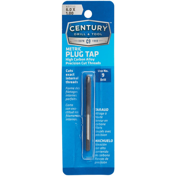 Century Drill & Tool 6.0x1.00 Carbon Steel Metric Tap 97310