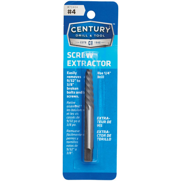 Century Drill & Tool #4 Spiral Flute Screw Extractor 73404