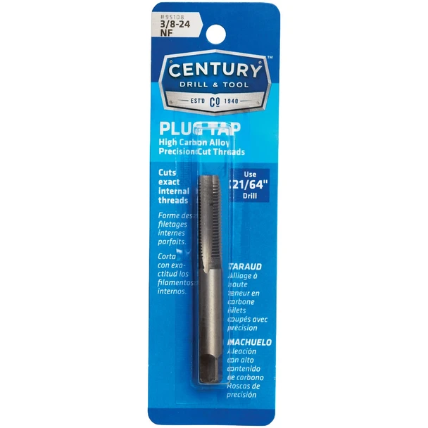 Century Drill & Tool 3/8-24 Carbon Steel National Fine Tap-Plug 95108