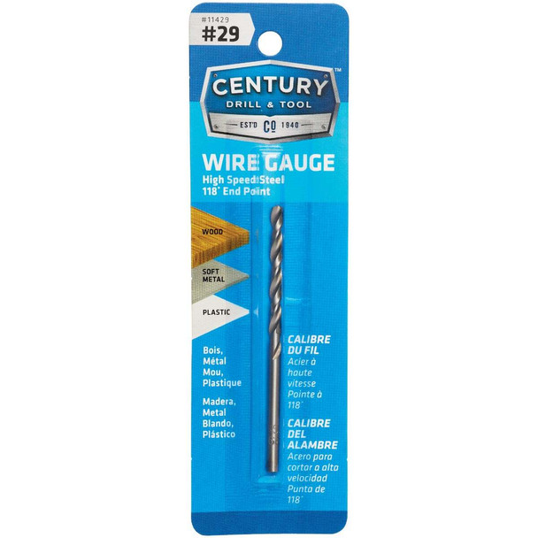 Century Drill & Tool Number 29 HSS Brite Drill Bit 11429