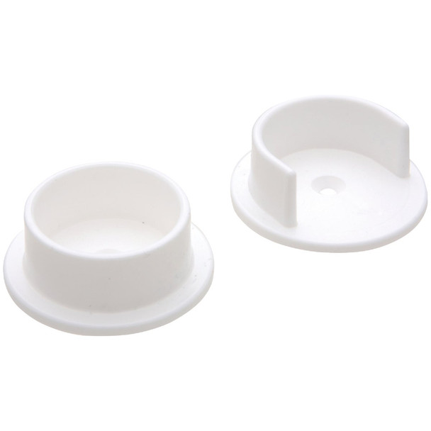 National Hardware 1-3/8 In. White Plastic Closet Rod Socket (2-Pack Bagged)