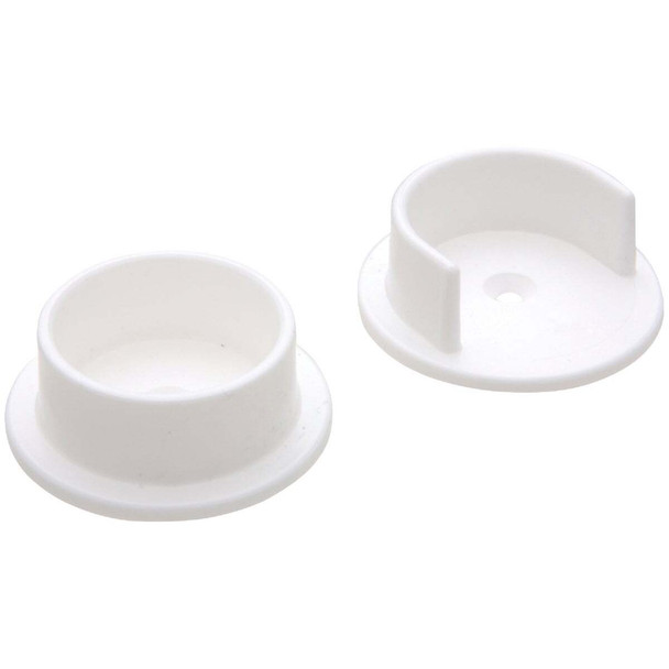 National Hardware 1-3/8 In. White Plastic Closet Rod Socket (2-Pack Bagged)