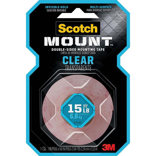 Scotch Mount 1 In. x 60 In. Clear Double-Sided Mounting Tape 410H