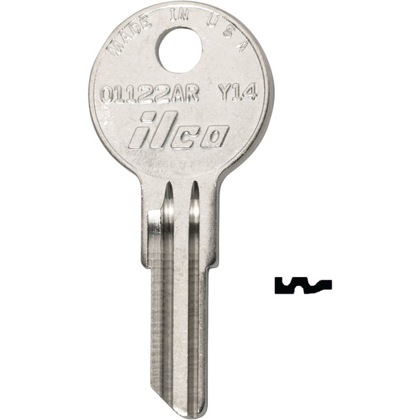 ILCO Yale Nickel Plated House Key, Y14 / O1122AR (10-Pack) IAL2830218B