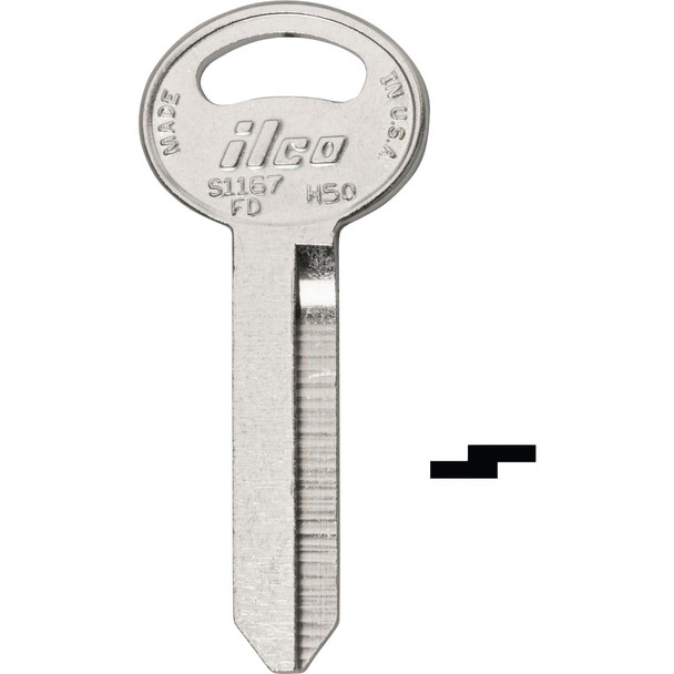 ILCO Ford Nickel Plated Automotive Key H50 / S1167FD (10-Pack) IAL5975700B
