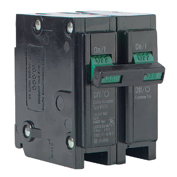 Eaton BR 30A Double-Pole Standard Trip Circuit Breaker BR230