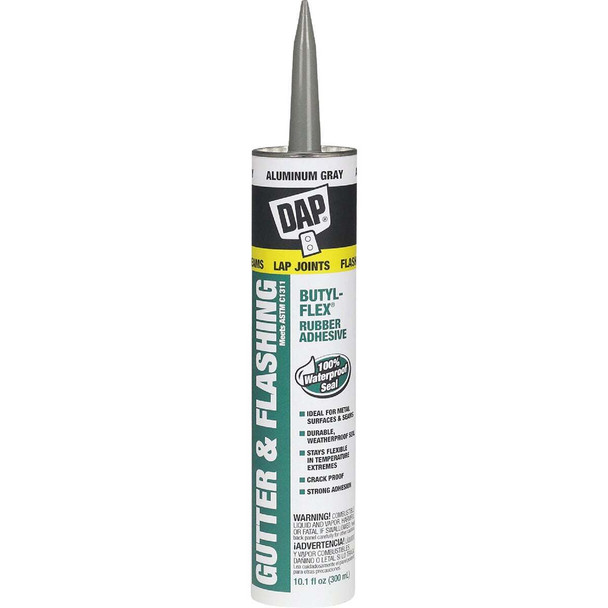 DAP BUTYL-FLEX 10.1 Oz. Gutter & Flashing Sealant, Aluminum Gray 7079818188