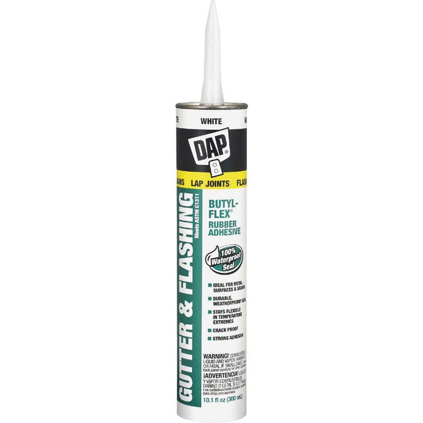 DAP BUTYL-FLEX 10.1 Oz. Gutter & Flashing Sealant, White 7079818182