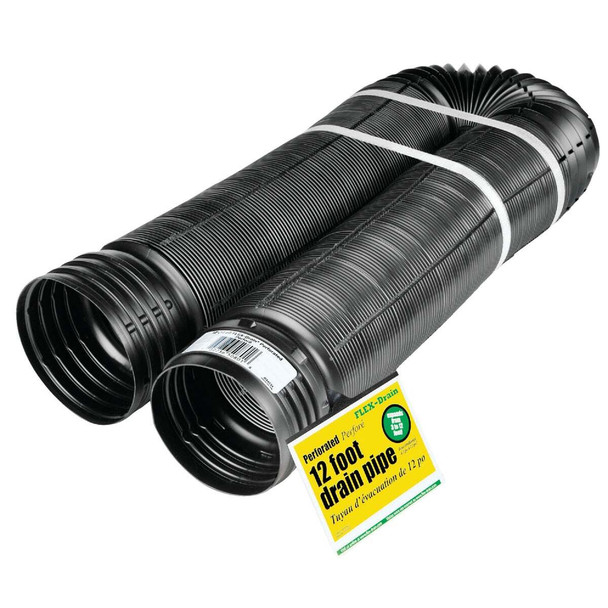 Amerimax 4 In. X 12 Ft. FLEX-Drain Expandable Perforated Drainage Pipe 50910