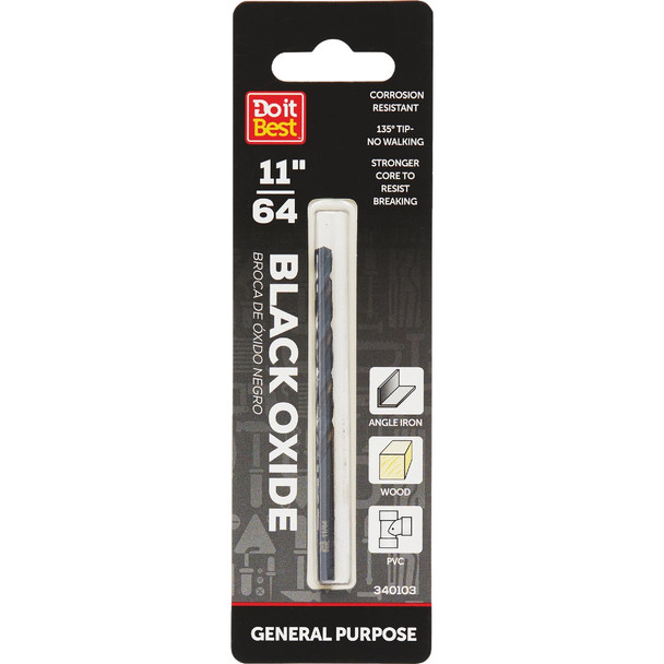 Do it Best 11/64 In. Black Oxide Drill Bit QJDIB-DB-024