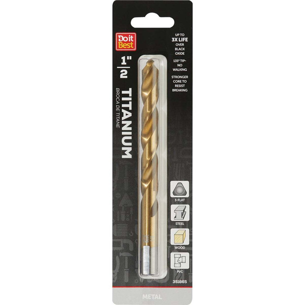 Do it Best 1/2 In. Titanium Drill Bit QJDIB-DB-016