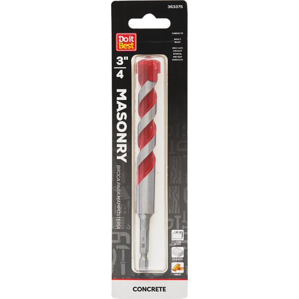 Do it Best 3/4 In. x 6 In. Impact Ready Carbide Masonry Drill Bit QJDIB-MB-011