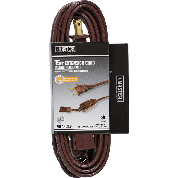 Master Electrician 15 Ft. 16/2 Brown Cube Tap Extension Cord 09404ME