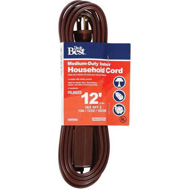 Master Electrician 12 Ft. 16/2 Brown Cube Tap Extension Cord 09403ME