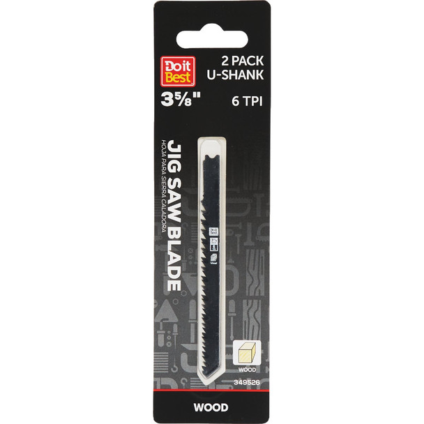 Do it Best 3-5/8 In. x 6 TPI U-Shank Jig Saw Blade for Wood (2-Pack)