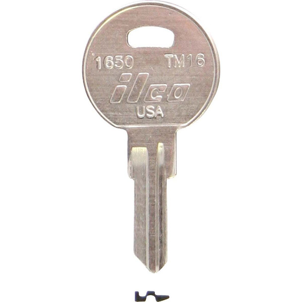 ILCO Trimark Nickel Plated Toolbox Key, TM16 / 1650 (10-Pack) IAL00000692