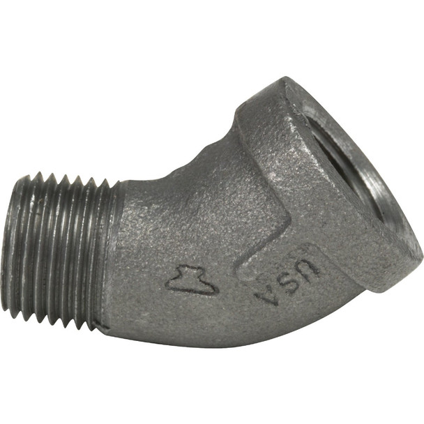 Anvil 1-1/4 In. 45 Deg. Street Malleable Black Iron Elbow (1/8 Bend) 8700128310