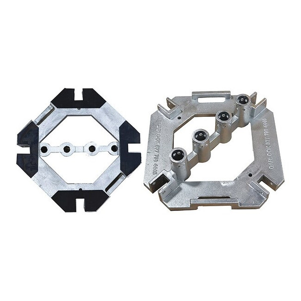 Garlock Safety Systems Guardrail Base,21-1/2" L,Steel,Pad,Gray 407724