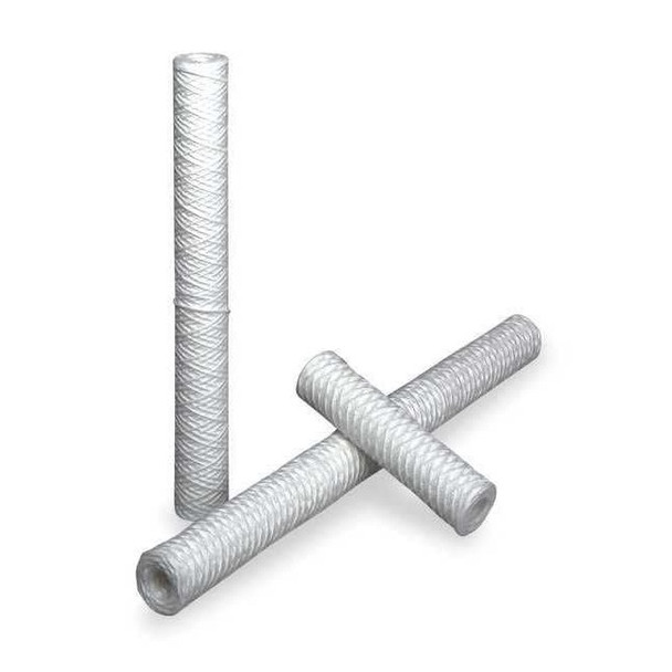 String Wound Filter Cartridge, 10 gpm, 50 Micron, 2-7/16" O.D., 20 in H, 6 PK