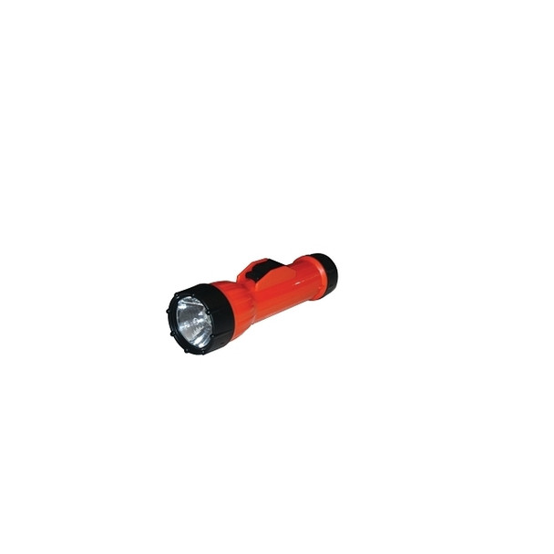 LED WorkSAFE Waterproof Flashlight, 2 D-Cell Batteries, 80 LM, Safety Orange with Black End Cap/Lens Rim