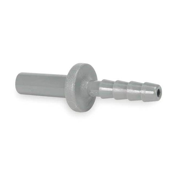 Barbed Fitting Adapter, 1/2 in Tube Size, Acetal, Gray, 10 PK