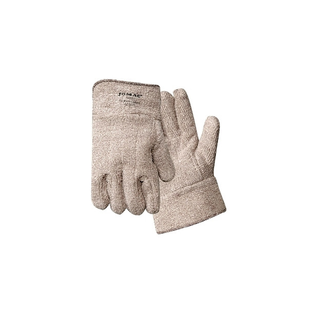 Jomac Brown and White Safety Cuff Gloves, Terry Cloth, X-Large, Unlined