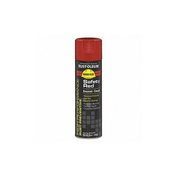 Rust Preventative Spray Paint, Safety Red, Gloss, Solvent, 15 oz