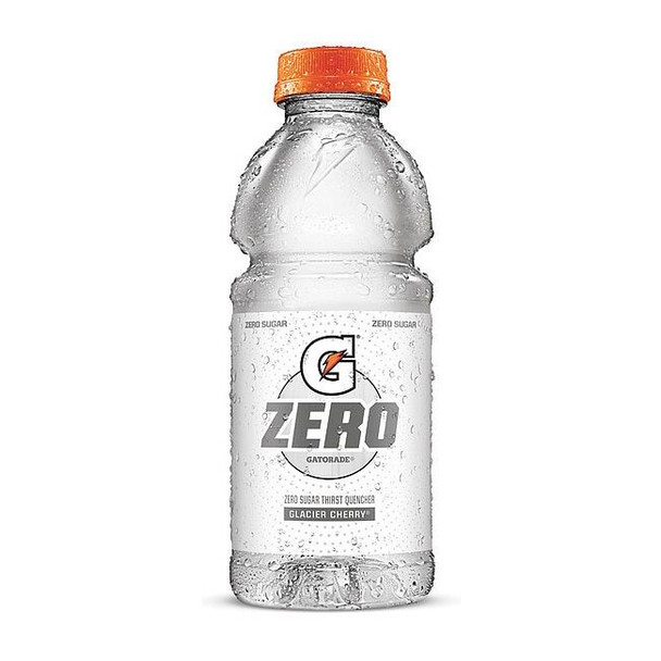 G Zero Sports Drink, Sugar Free, 20 oz ready to drink, Glacier Cherry, PK24