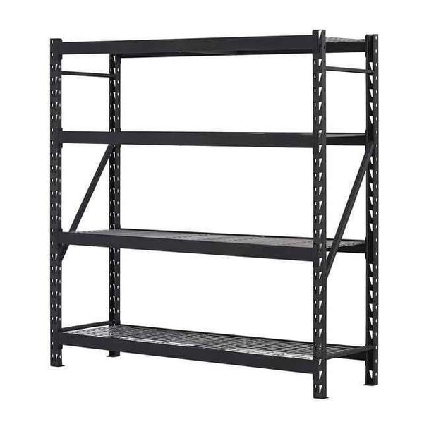 Edsal Heavy Duty Welded Steel Storage Rack, 77x24x78, Black ER7824W4