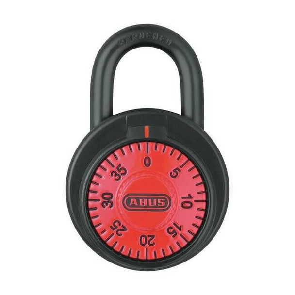 Abus Combination Padlock,2 in,Round,Black 78/50 KC Red