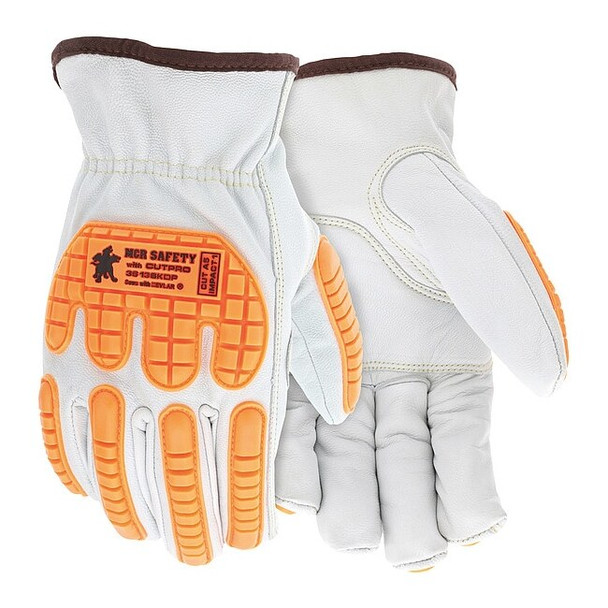 Mcr Safety Leather Gloves, Cut Level A5 ,M 12 PK 36136KDPM