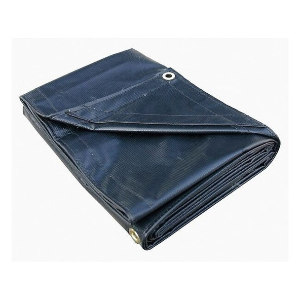 Heavy Duty Tarp, 5 ft 6 in x 7 ft 6 in, 20 Mil, Black, Vinyl