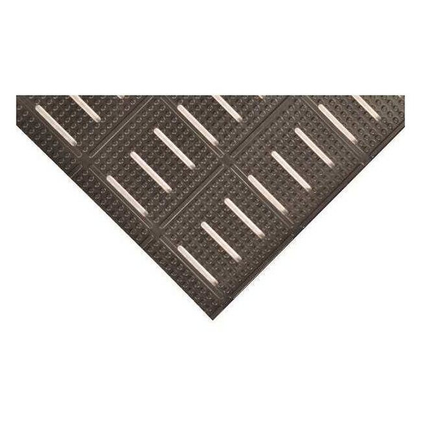 Antifatigue Mat, Nitrile Rubber, Drainage Holes, 4 ft W x 6 ft L, Black