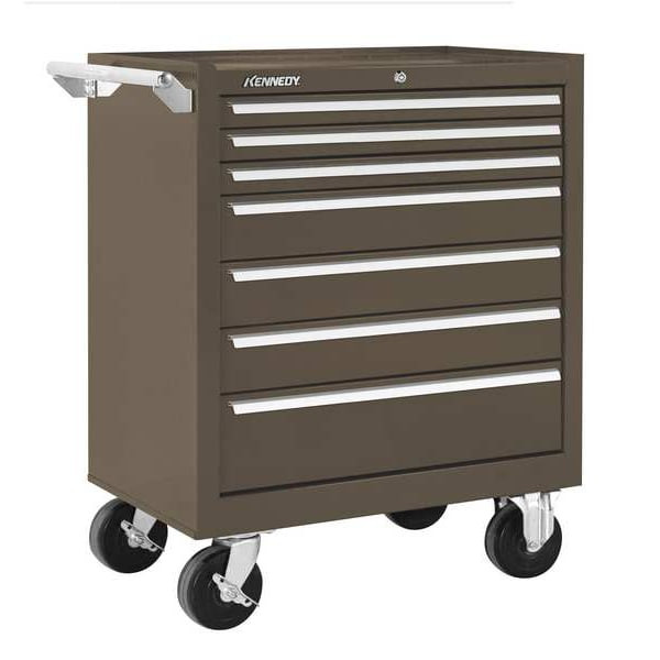 Rolling Tool Cabinet, K2000 Series, 7-Drawers, Brown, 29" W x 20" D x 35" H