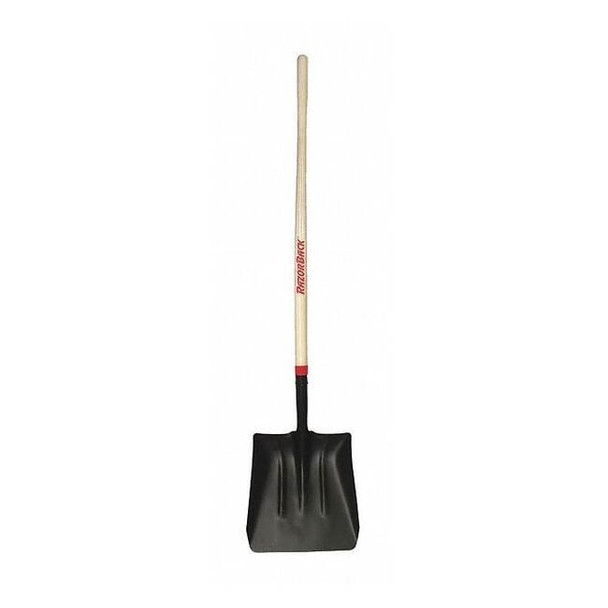 Razor-Back No. 2 14 ga Scoop Shovel, Steel Blade, 48 in L, Wood Handle 54246GR