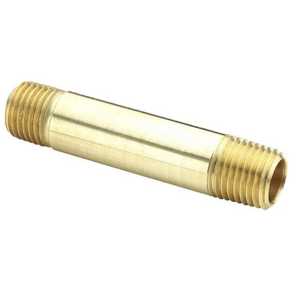 Parker Nipple Brass Nipple, 3/8 in Male NPT X 3/8 in Male NPT 215PNL-6-15
