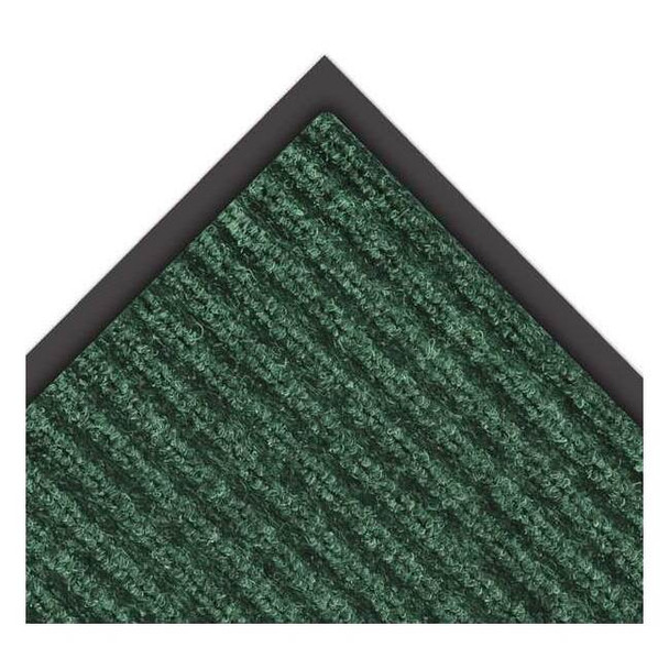 Entrance Mat, Polypropylene, 3/8 in Thick, Green, 3 ft W x 10 ft L