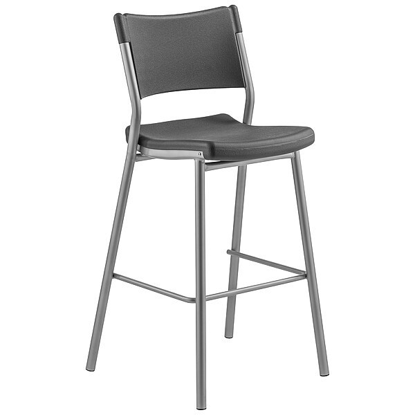 National Public Seating Cafe Height Stool, Plastic Charcoal CTS30
