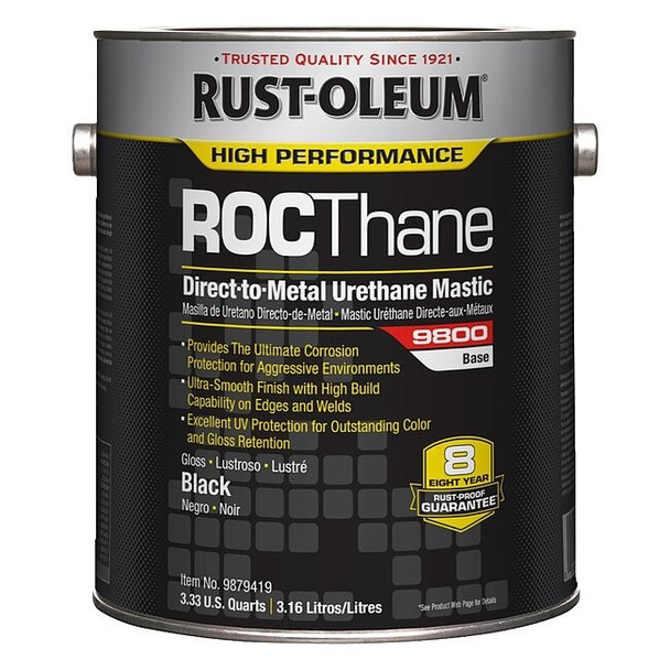 Rust-Oleum 9800 Urethane Mastic,Black,1 gal. 9879419
