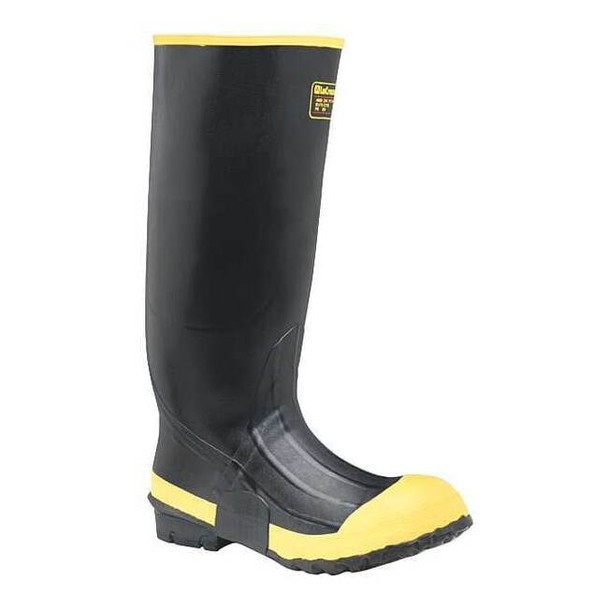 Men's LaCrosse Premuim Rubber Boot, Steel Toe, 16" Height, Black, 9