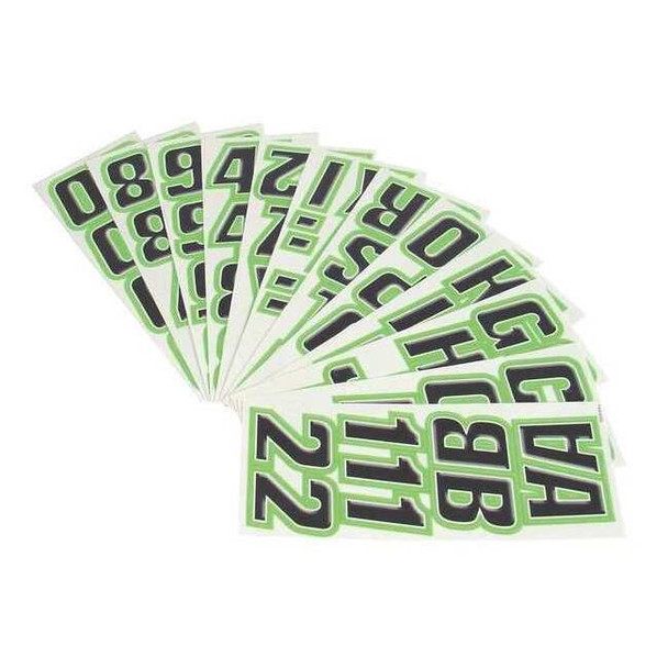 Hardline Products LetterandNumberLabelSet,2inH,1-1/2inW GBLKKI500